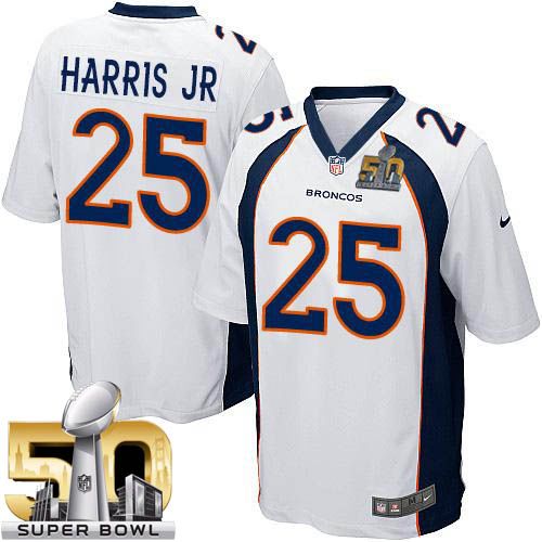 Nike Broncos #25 Chris Harris Jr White Super Bowl 50 Youth Stitched NFL New Elite Jersey